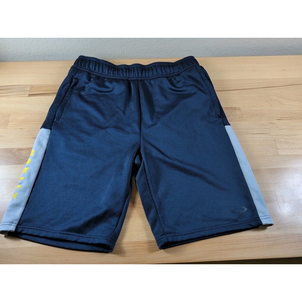 Oakley Shorts Mens Large Blue Gray Sweat Fleece Joggers Gym Logo 10" Inseam